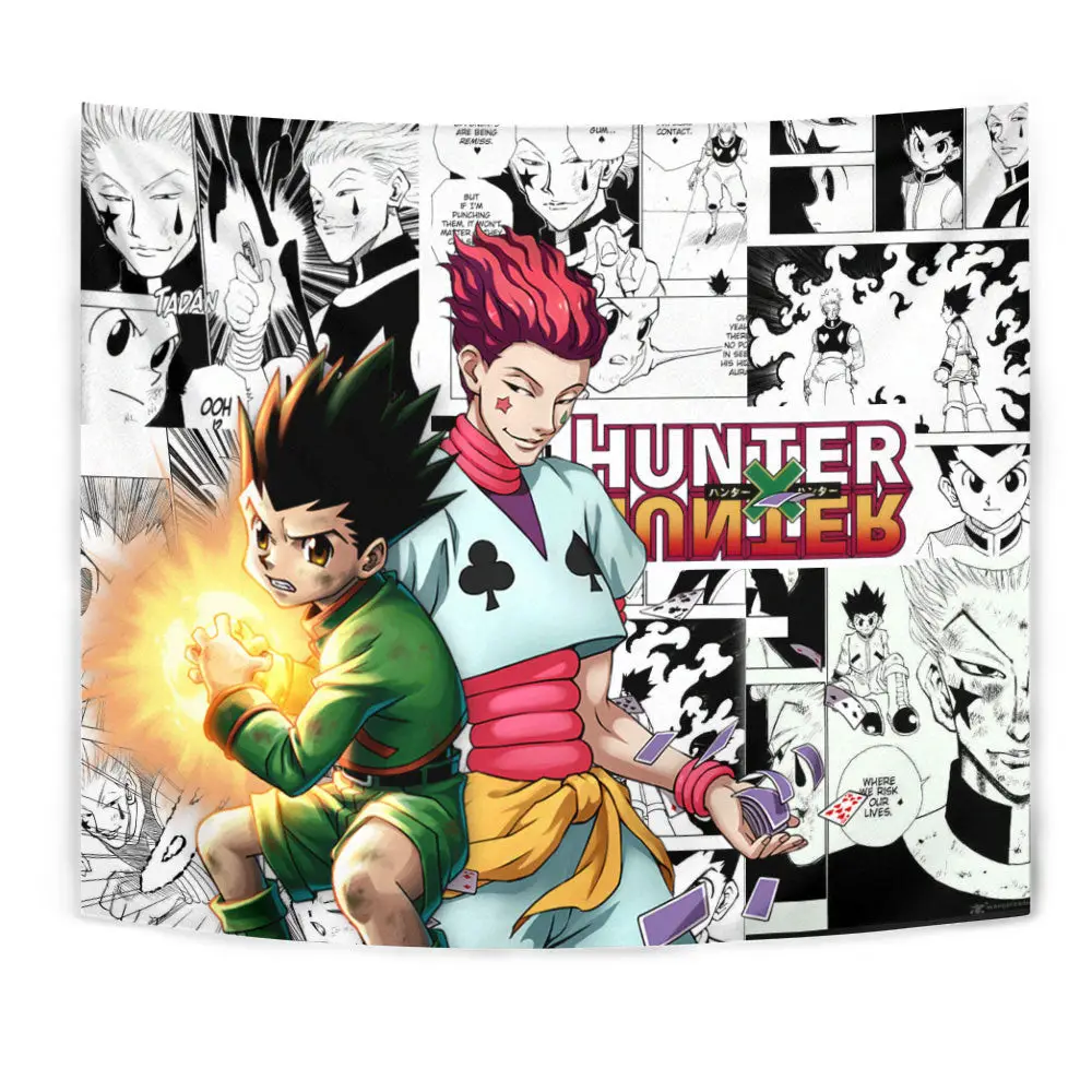Gon Freecss And Hisoka Tapestry Custom Anime mix Manga Home Room Wall Decor