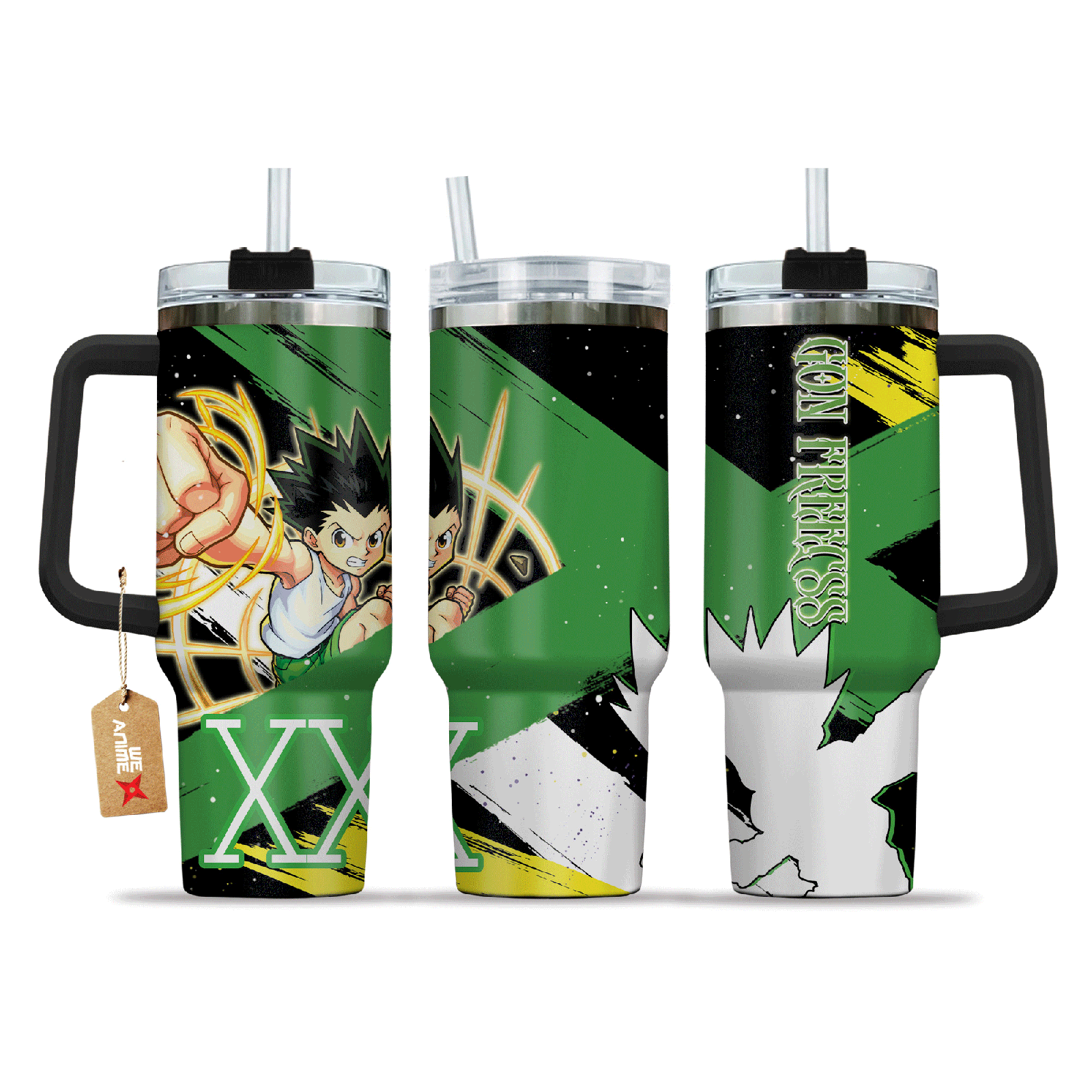 Gon Freecss Hunter x Hunter Anime Custom Stanley Quencher   40oz Stainless Steel Tumbler With Handle HG
