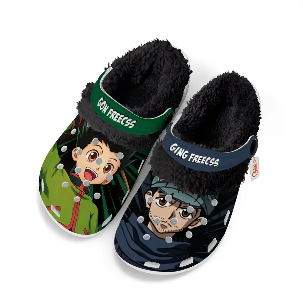 Gon x Ging Freecss Fleece-Lined Clogs Custom Name