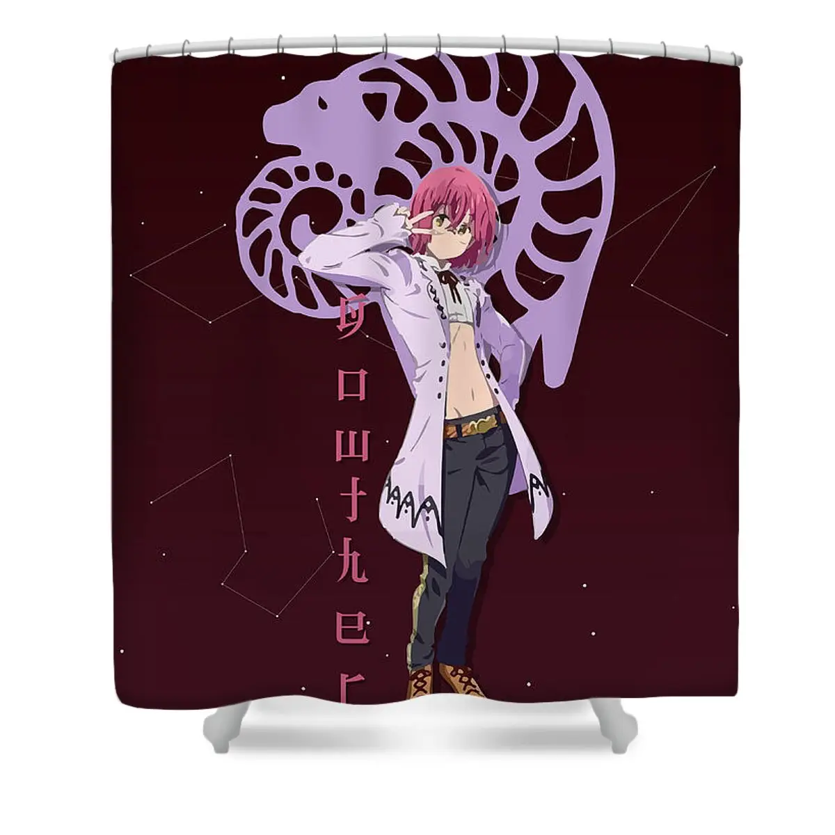 Gowther Goat Sin - Seven Deadly Sins Shower Curtain Style 2 | Anime Shower Curtains