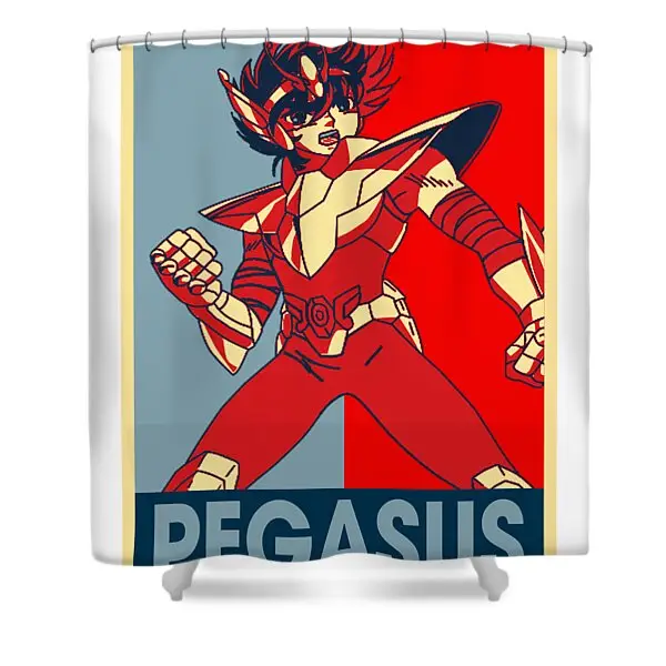 Graphic Pegasus Art Saint Seiya Shower Curtain | Anime Shower Curtains