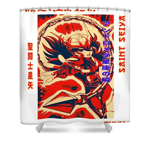 Graphic Saint Seiya Andromeda Shower Curtain | Anime Shower Curtains