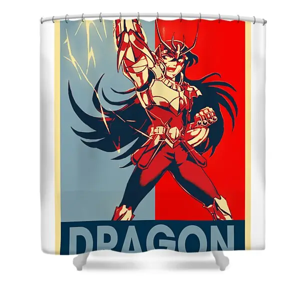 Graphic Saint Seiya Dragon Anime Shower Curtain | Anime Shower Curtains