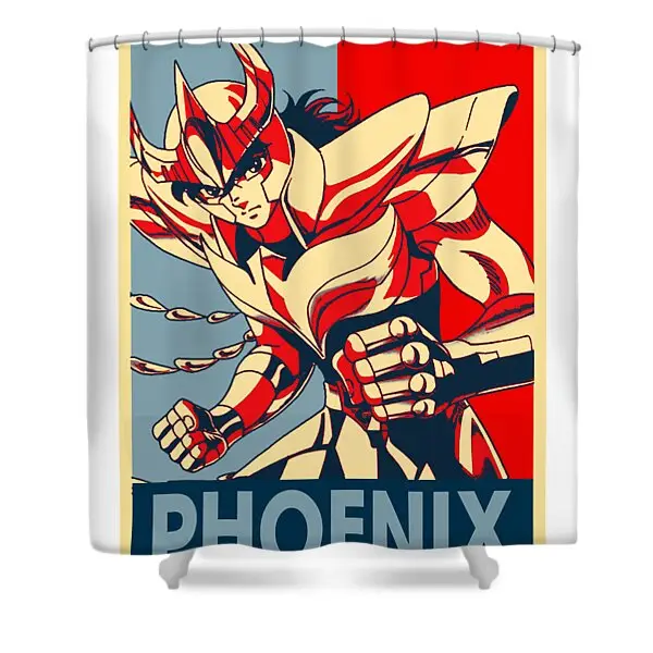 Graphic Saint Seiya Phoenix Anime Shower Curtain | Anime Shower Curtains