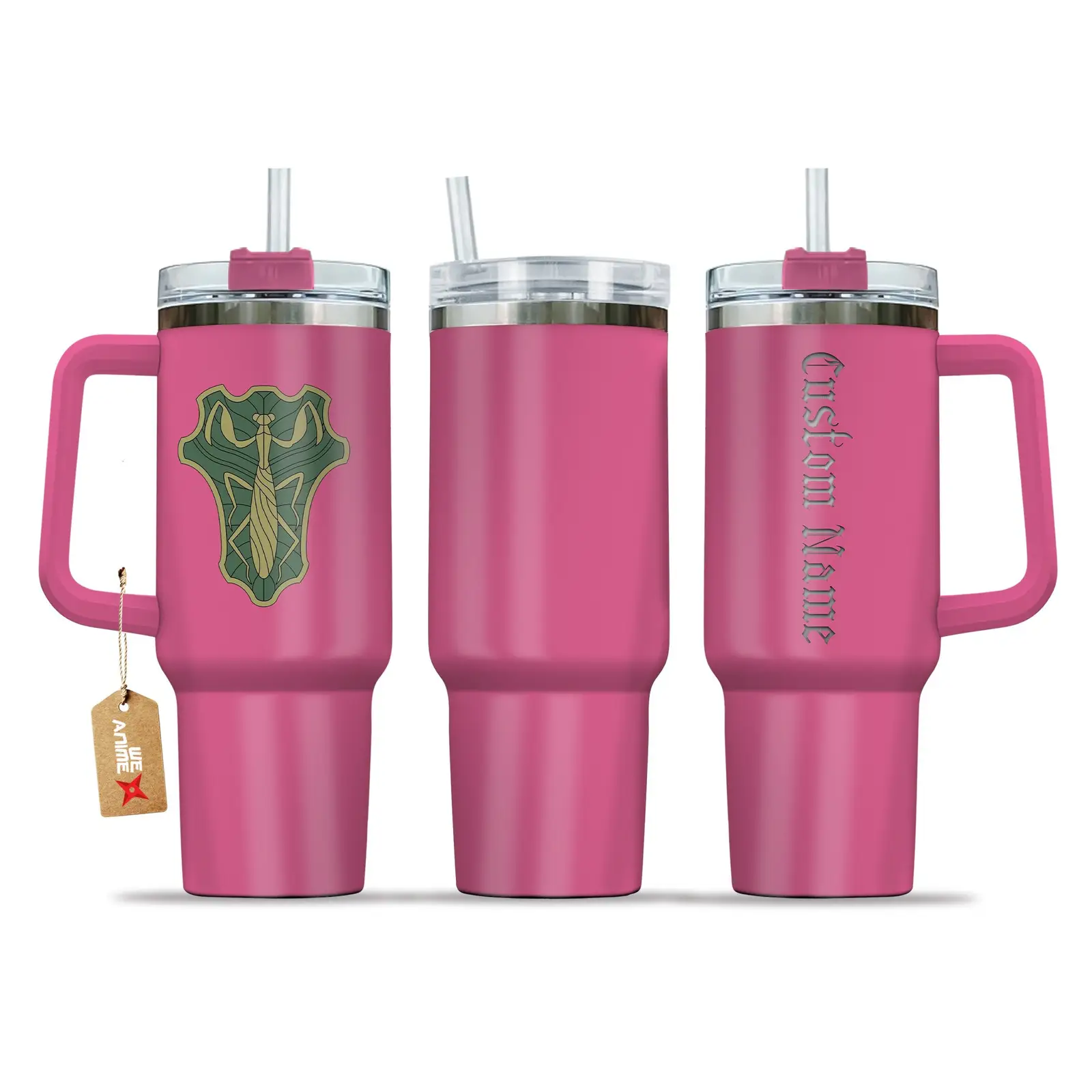 Green Mantis Symbowll Black Cloer Anime Custom  Quencher  Stainless Steel  40oz Engraved Tumbler With Handle HG