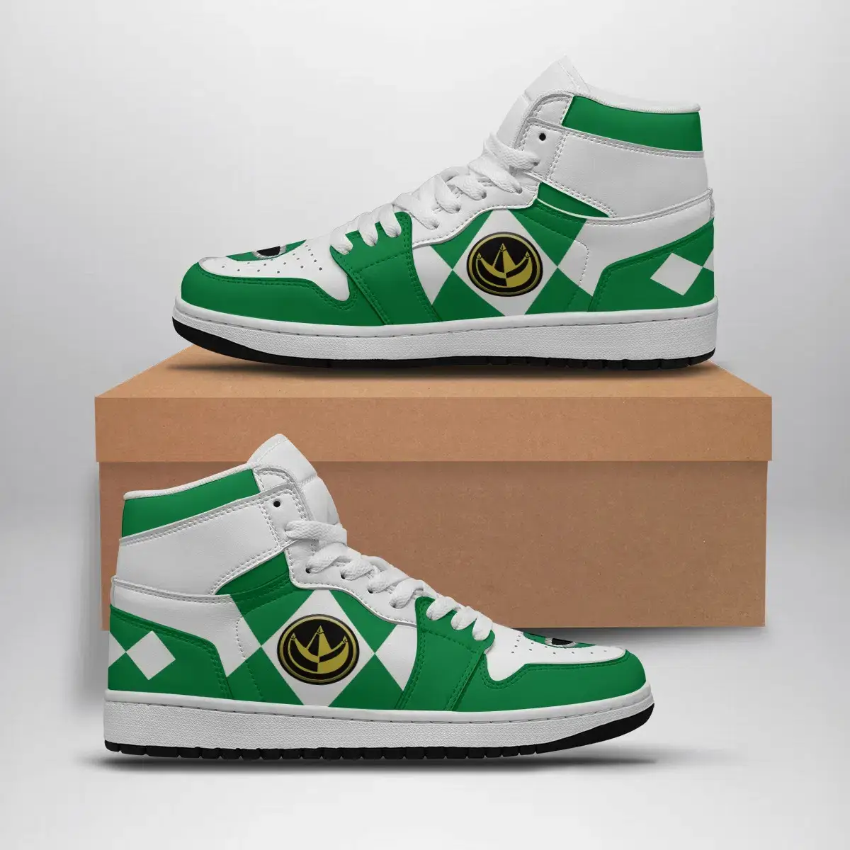 Green Ranger Mighty Morphin V2 Power Rangers Air Jordan 1 Shoes