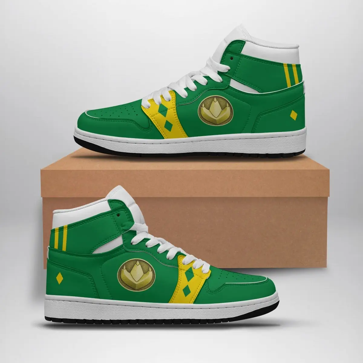 Green Ranger Ninjetti Power Rangers Air Jordan 1 Shoes