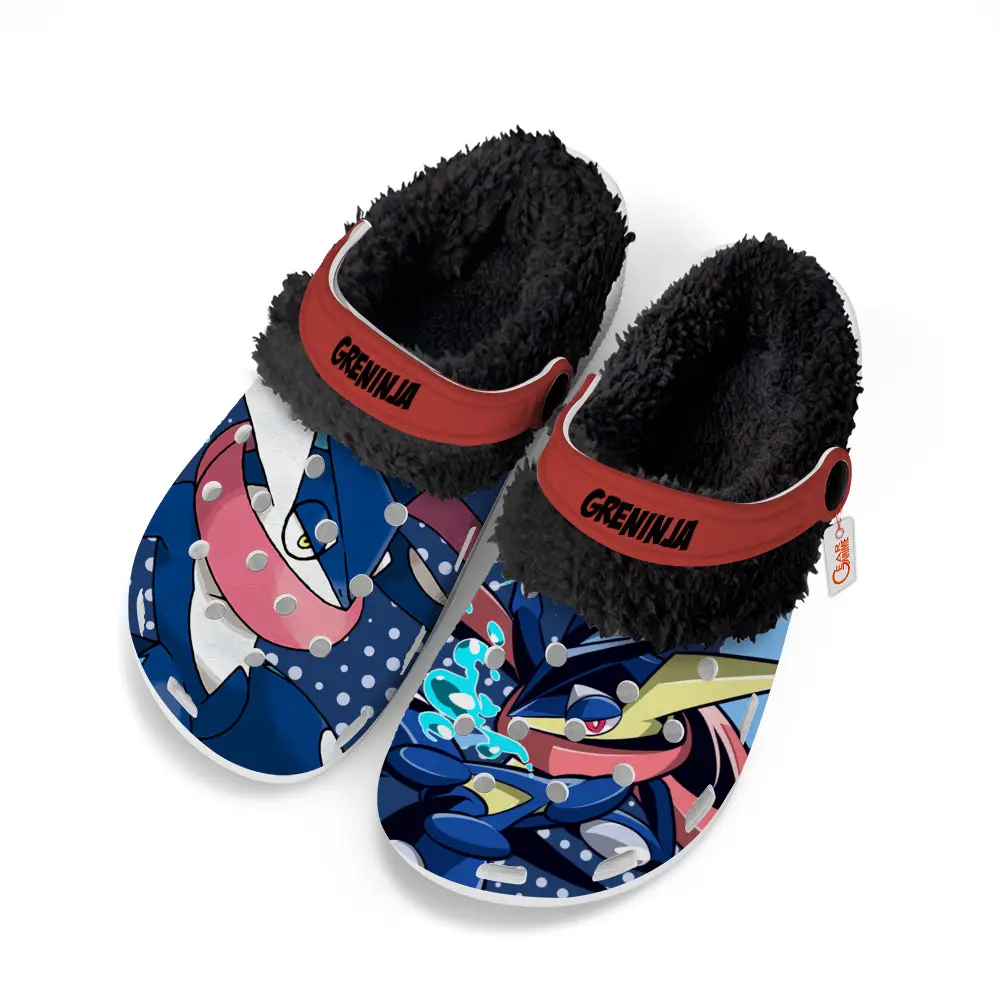 Greninja Fleece-Lined Clogs Custom Name