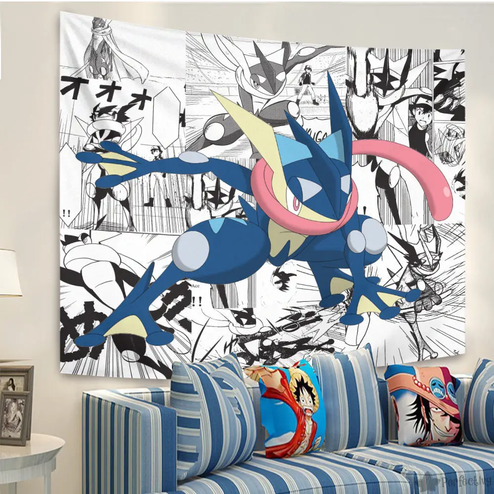 Greninja Tapestry Manga Style