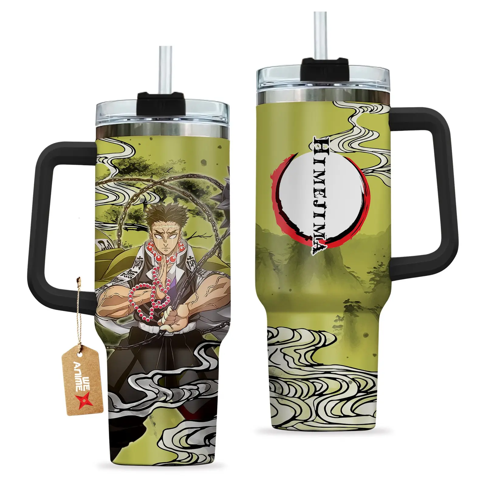 Gyomei Himejima Kimestu no Yaiba Demon Slayer  Anime Custom Quencher  40oz Stainless Steel Tumbler With Handle HG