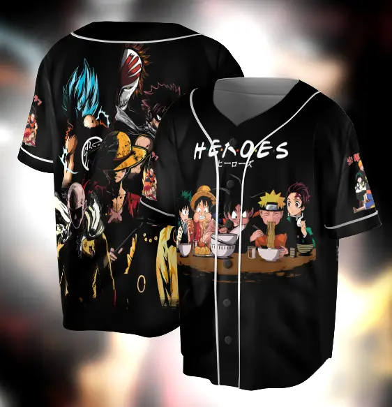 Heroos Baseball Jersey ,4th of july Jersey, Anime Jersey - Benietee Shop
