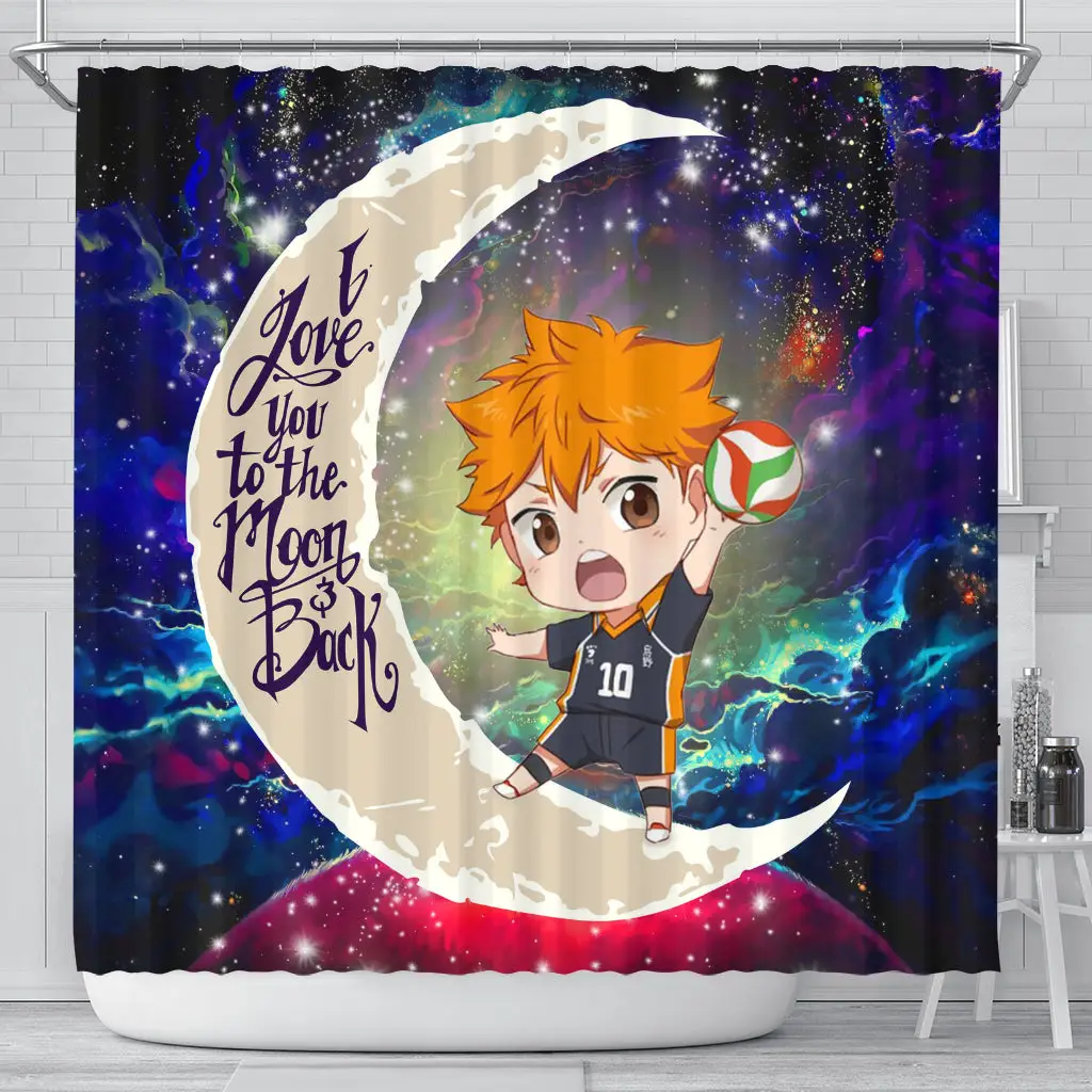 Hinata Haikyuu Love You To The Moon Galaxy Shower Curtain