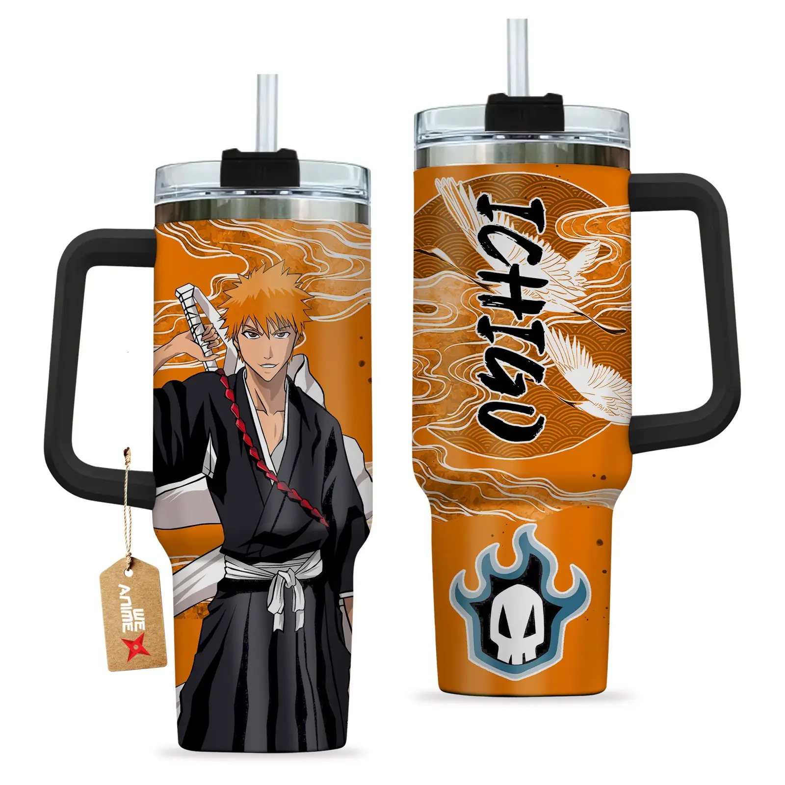 Ichigo Kurosaki Bleach Anime Custom  Quencher   40oz Stainless Steel Tumbler With Handle HG