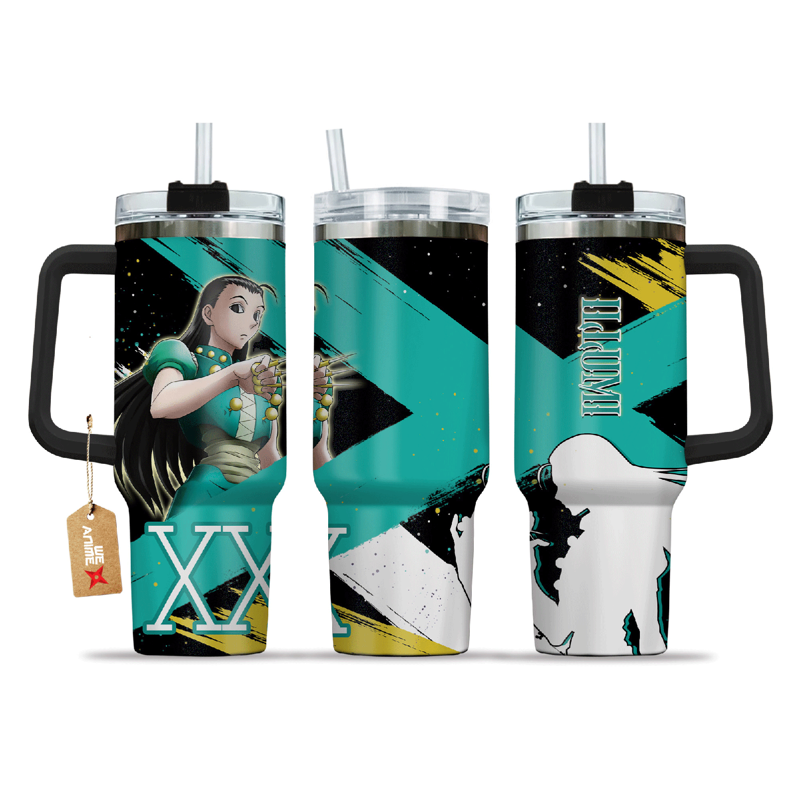 Illumi Zoldyck Hunter x Hunter Anime Custom Stanley Quencher   40oz Stainless Steel Tumbler With Handle HG