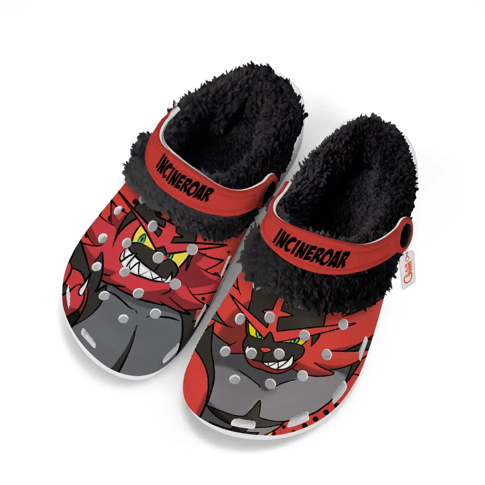 Incineroar Edition Fleece-Lined Clogs Personalized Name