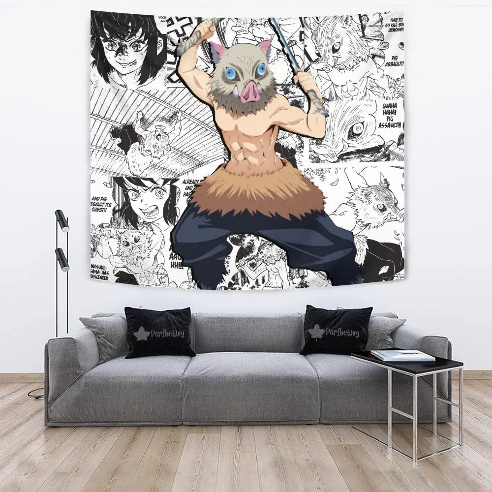 Inosuke Hashibira Tapestry Custom Anime Manga Wall Decor