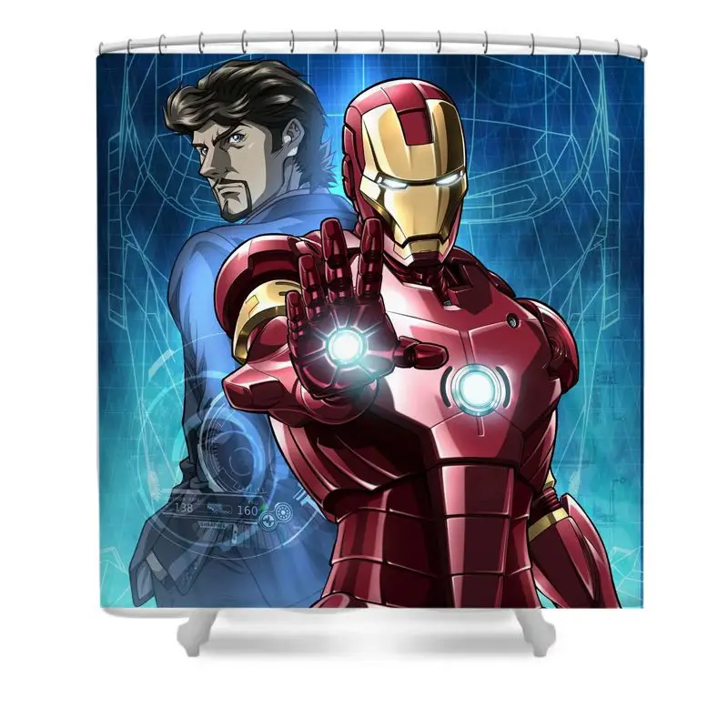 Iron Hero Anime Shower Curtain