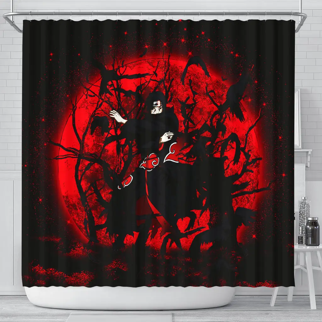 Itachi Moon Reg Anime Shower Curtain