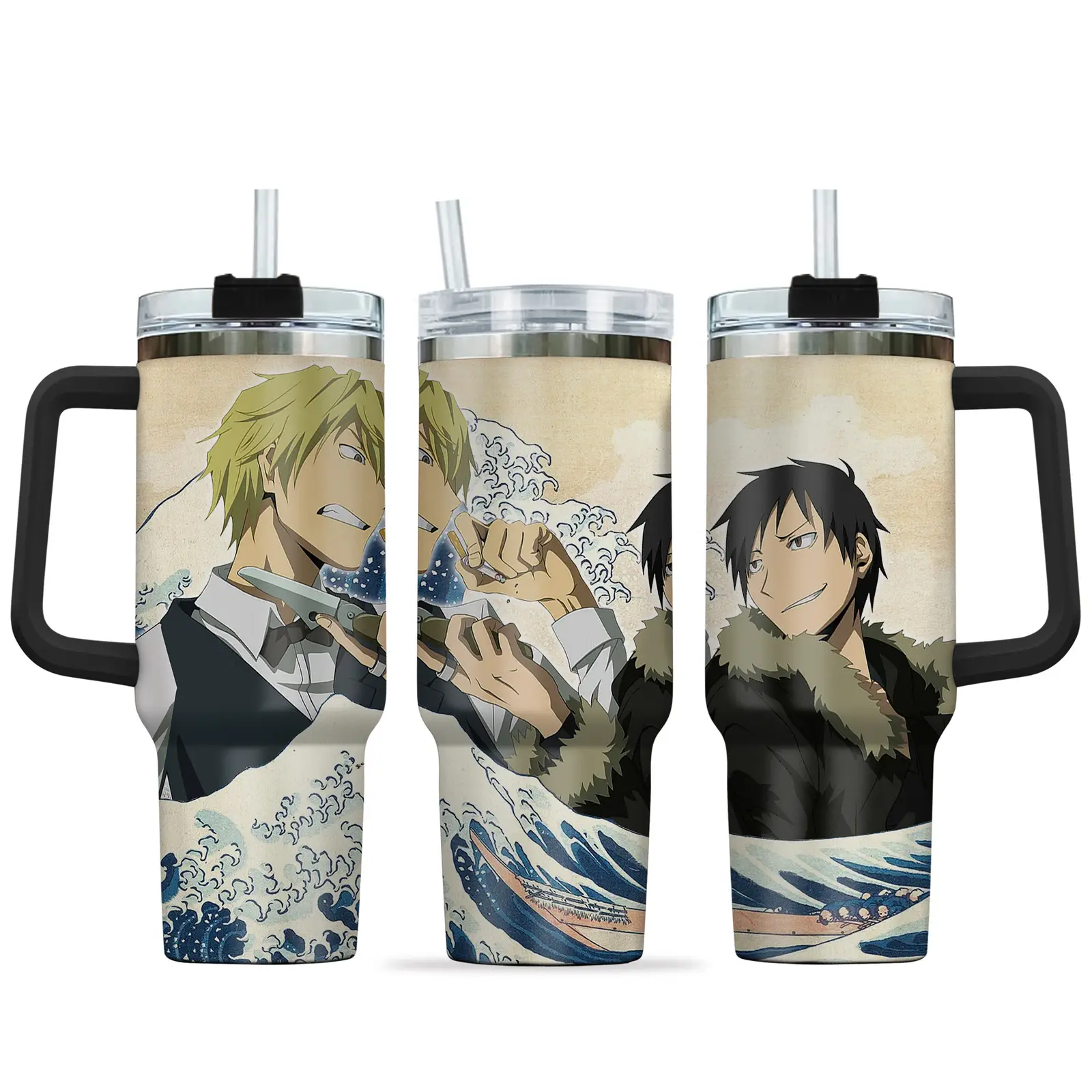 Izaya - Shizuo 40oz Travel Tumbler With Handle Rivalries Kanagawa Collection