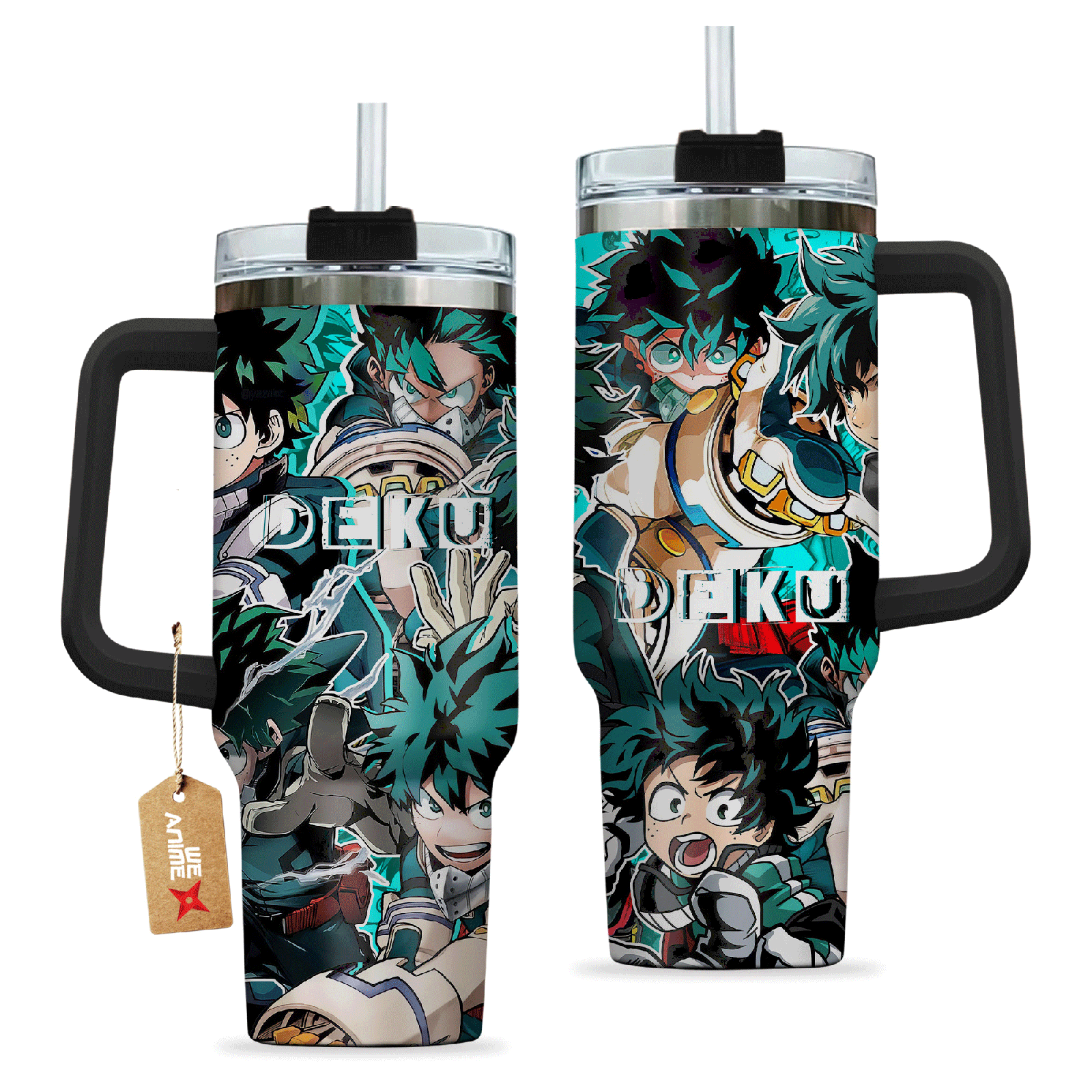 izUku-mIdOrIyA Deku Boku no H3ro Acad3mia Anime Custom  Quencher   40oz Stainless Steel Tumbler With Handle HG