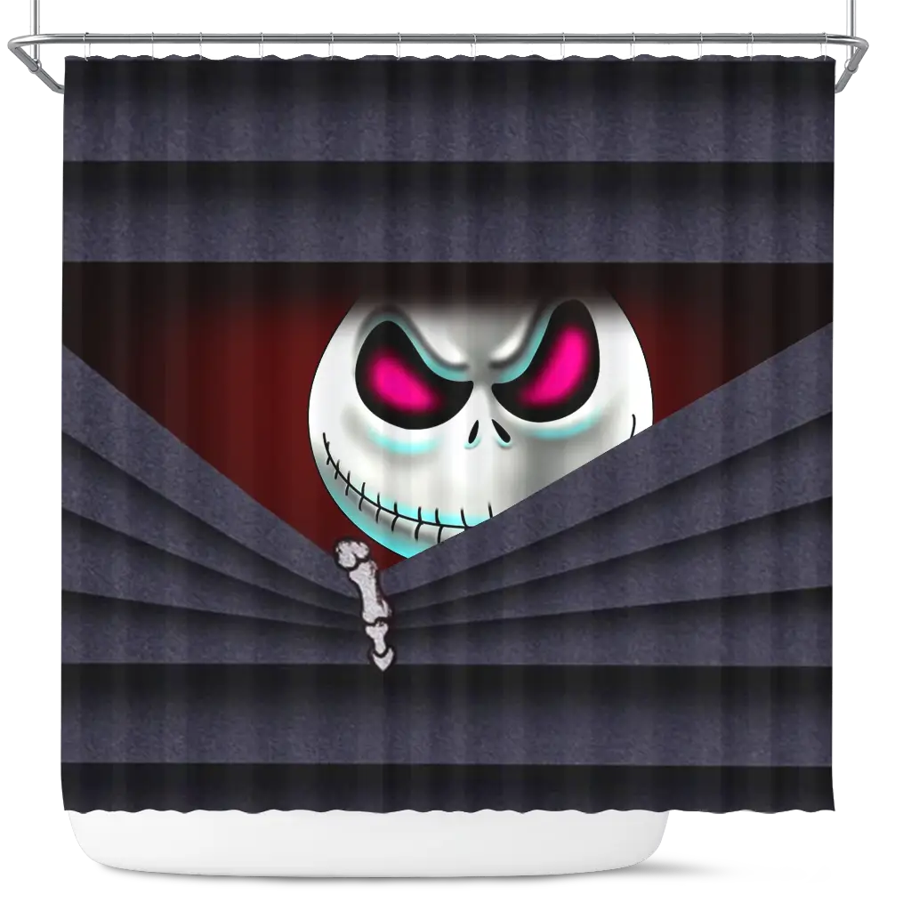 Jack Skellington Nightmare Before Hiding Christmas Shower Curtain