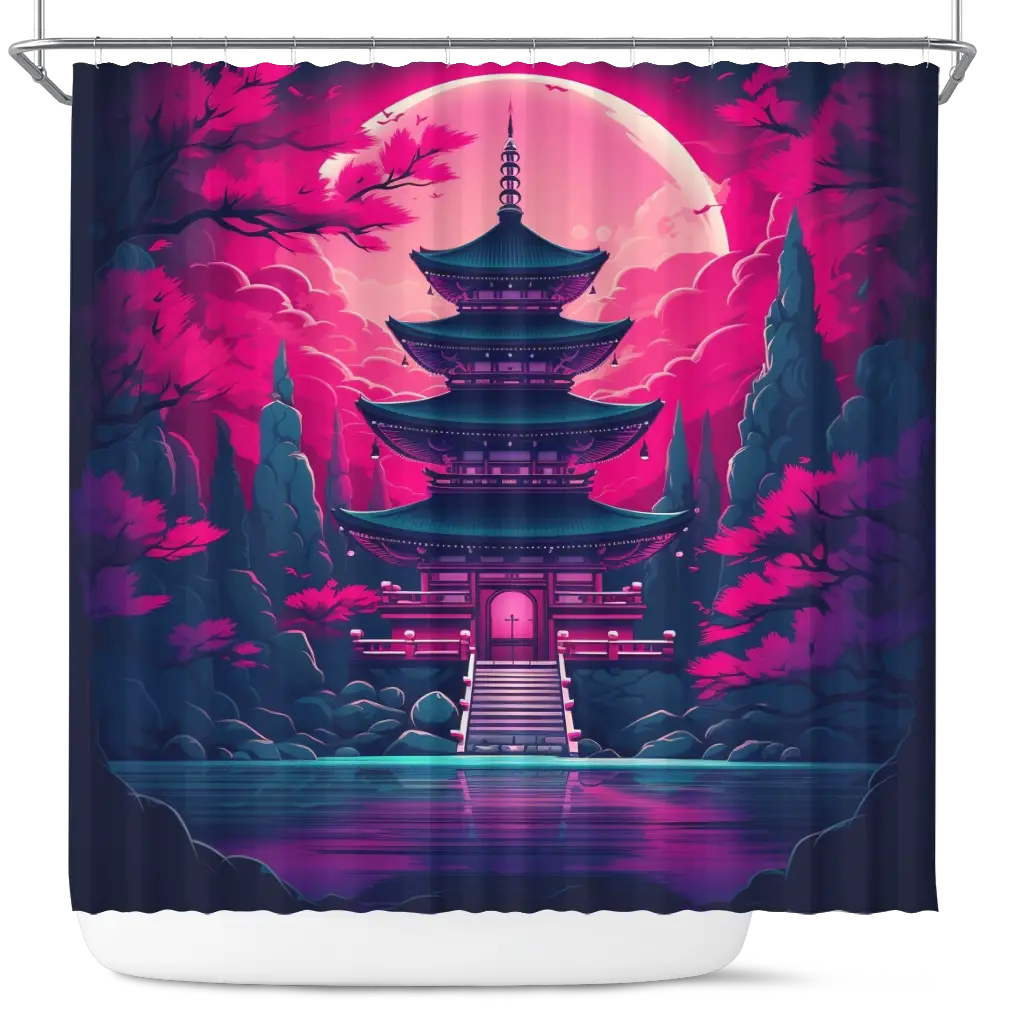 Japanese Temple Shower Curtain