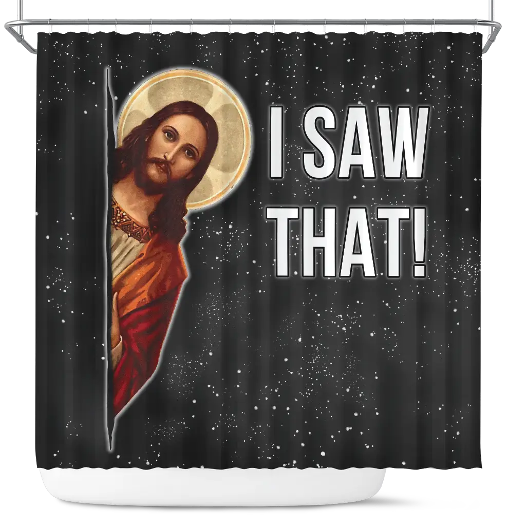 Jesus Funny I Saw That Christmas Shower Curtain