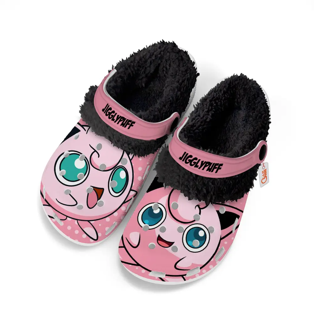 Jigglypuff Fleece-Lined Clogs Custom Name