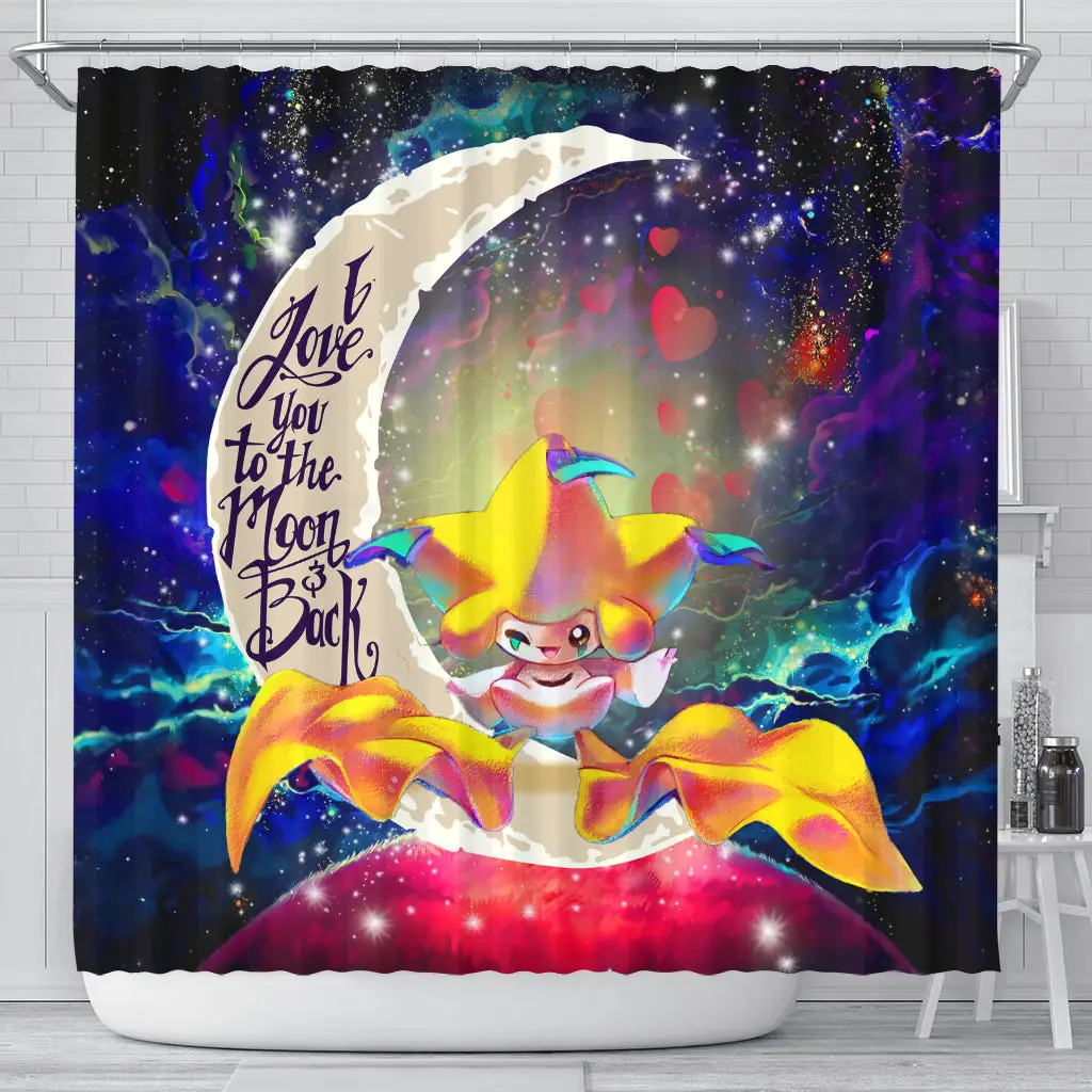 Jirachi Love You To The Moon Galaxy Shower Curtain
