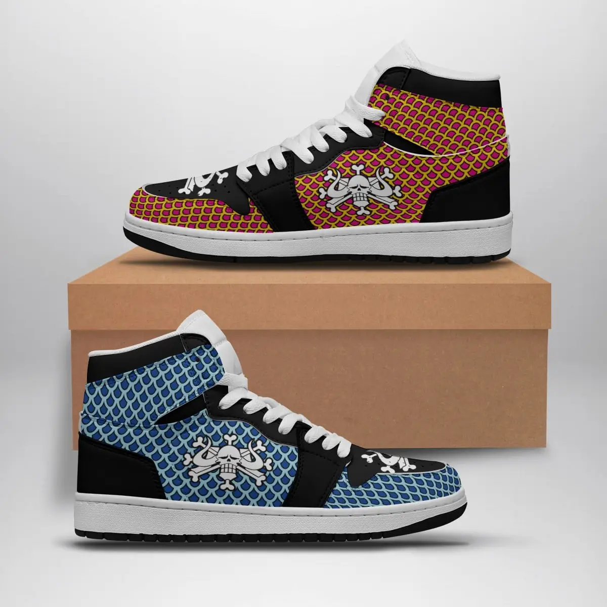 Kaido Pattern One Piece Air Jordan 1 Shoes
