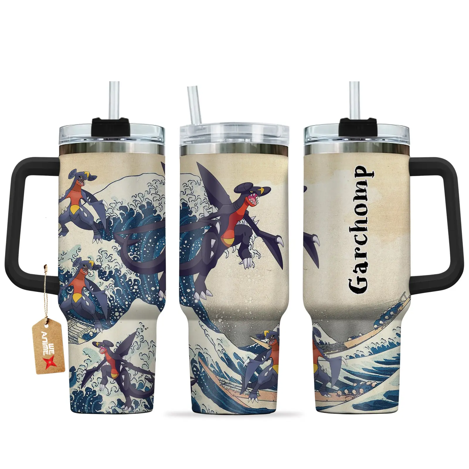 Kanagawa Garchomp Tumbler Cup 40oz With Handle
