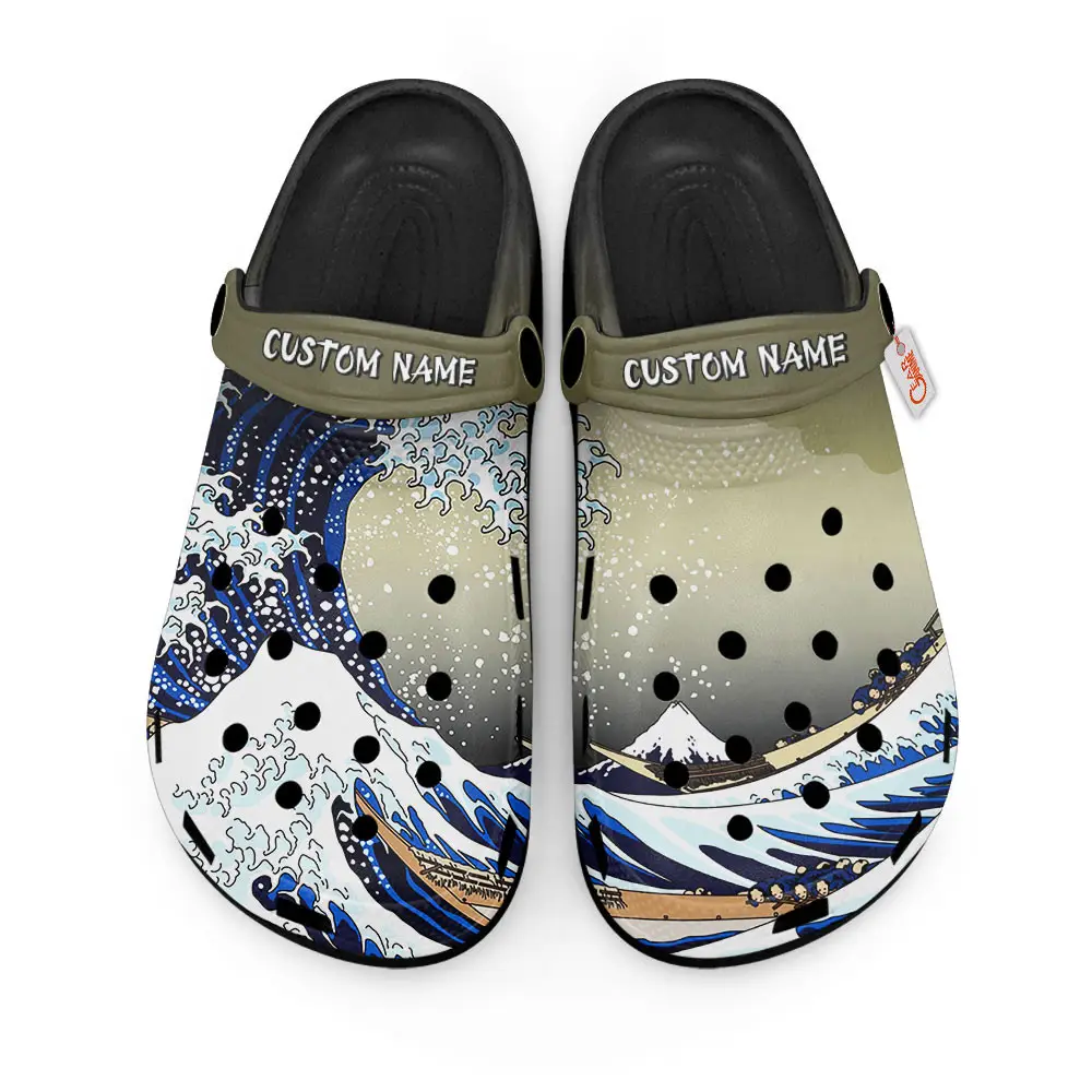 Kanagawa Wave Japan Edition Premium Clogs Personalized Name