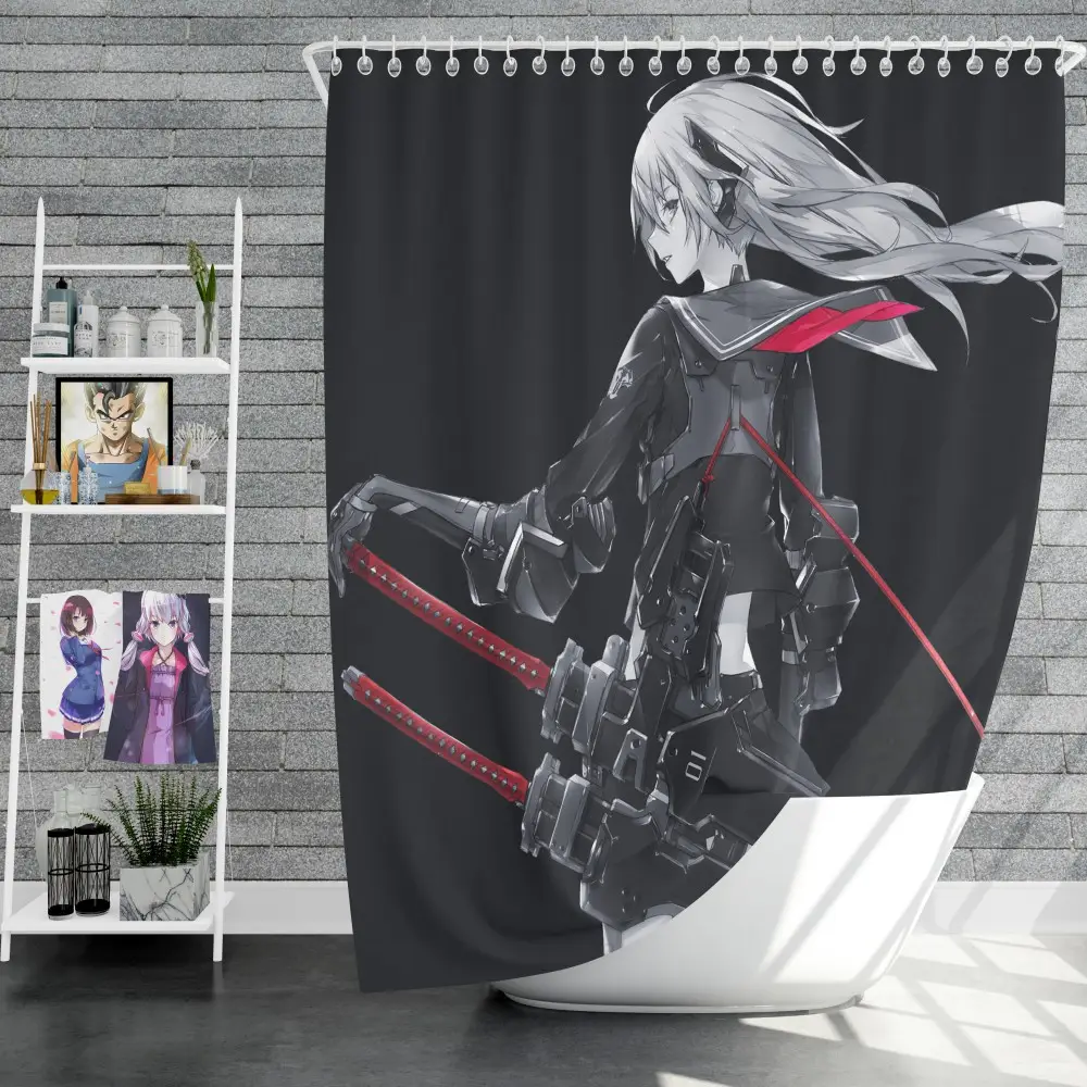 Katana Anime Girl Cute Anime Shower Curtain