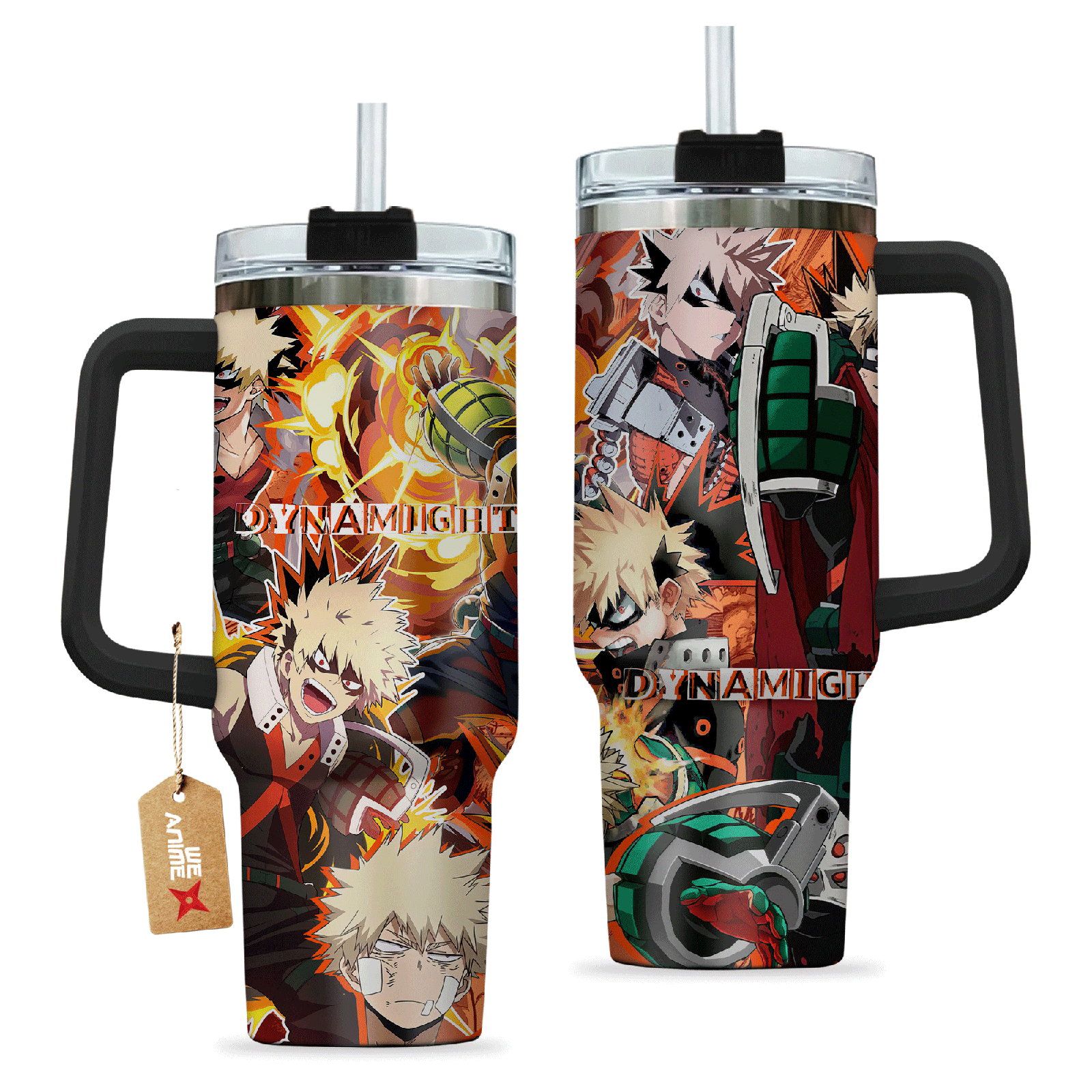 Katsuki Bakugo Dynamight Boku no H3ro Acad3mia Anime Custom  Quencher   40oz Stainless Steel Tumbler With Handle HG