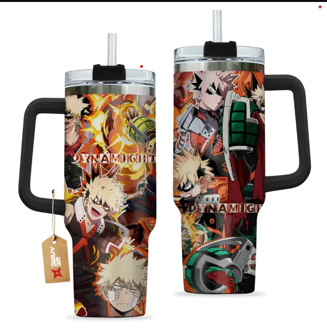 Katsuki Bakugo Dynamight Boku no Hero Academia Anime Custom Quencher  40oz Stainless Steel Tumbler With Handle HG
