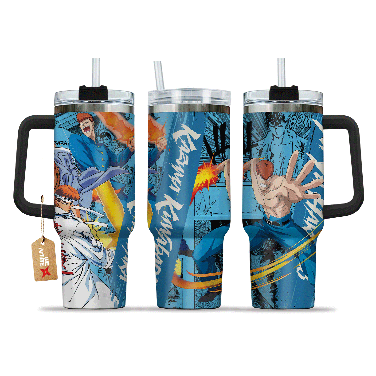 Kazuma Kuwabara Yu Yu Hakusho Anime Custom   Quencher  40oz Stainless Steel Tumbler With Handle HG