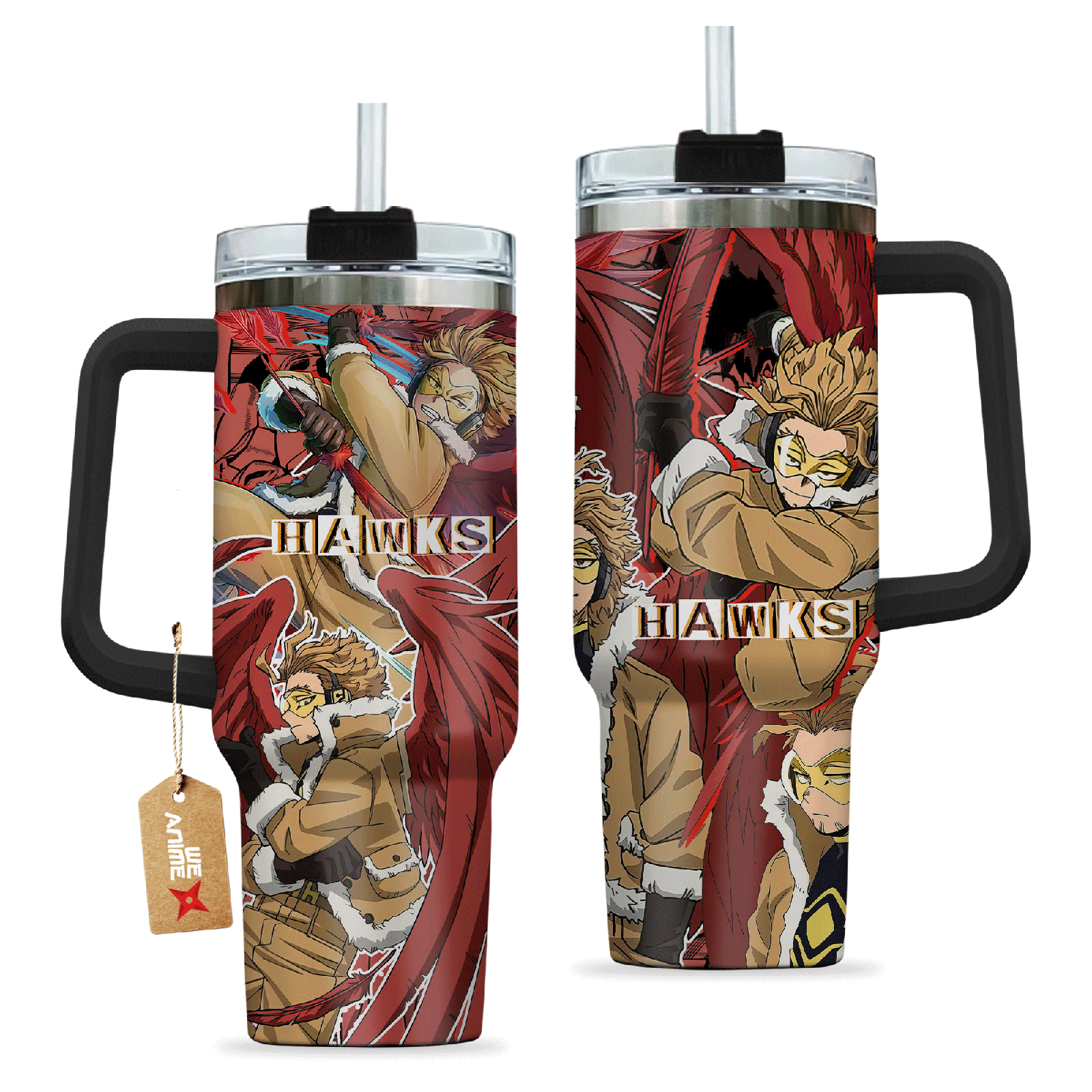 Keigo Takami Hawks Boku no H3ro Acad3mia Anime Custom  Quencher   40oz Stainless Steel Tumbler With Handle HG