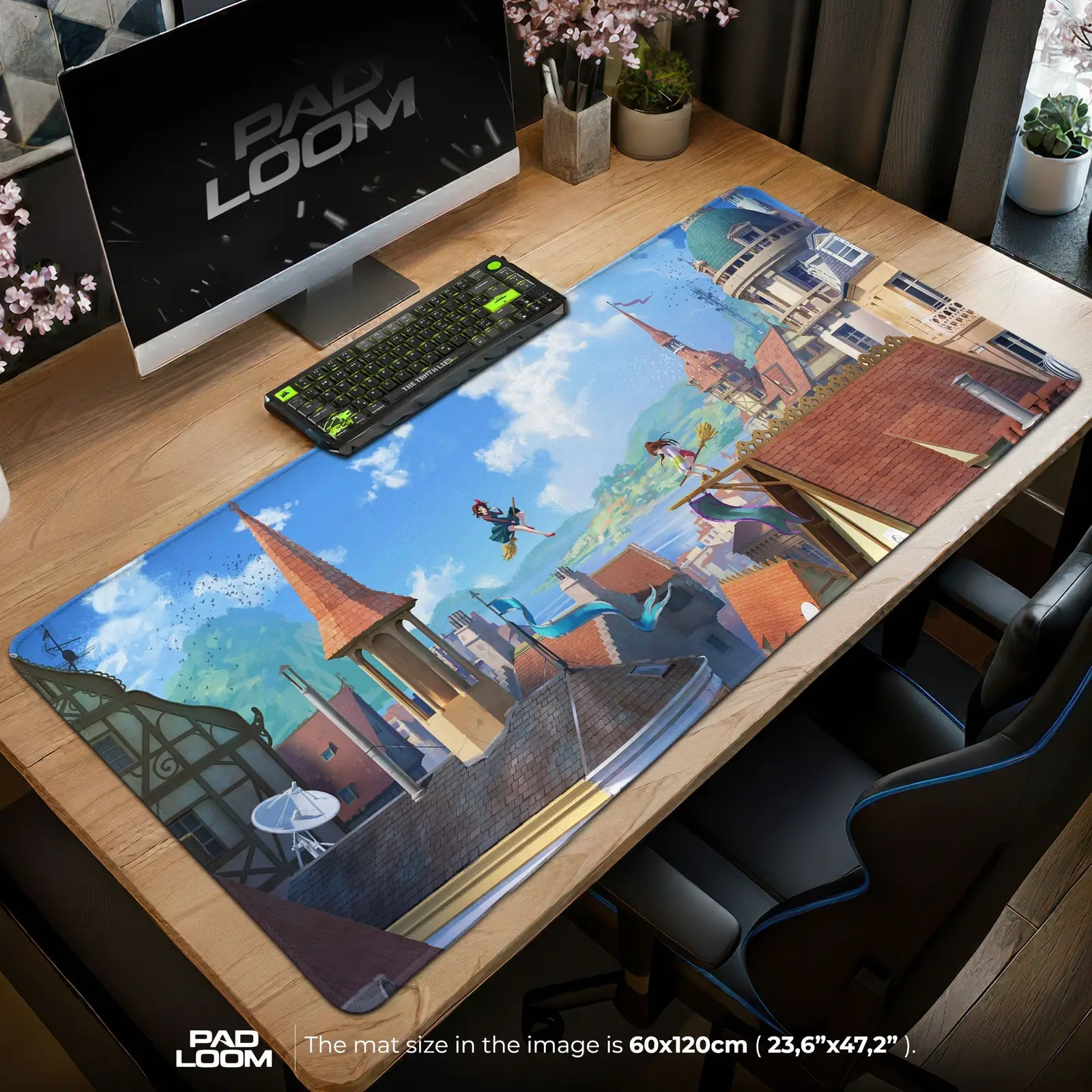 Kiki City Flight Mouse Pad - Studio Ghibli Anime Desk Mat
