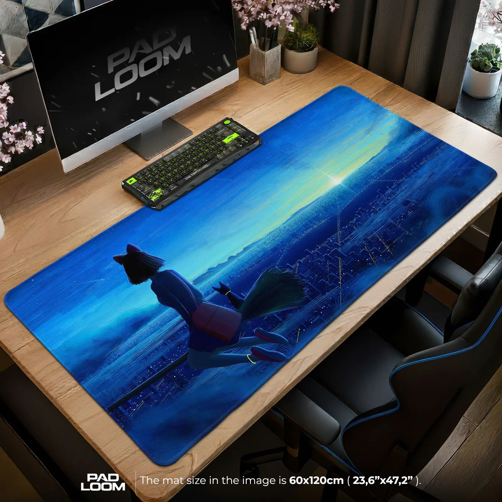 Kiki Night Flight Mouse Pad - Studio Ghibli Anime Desk Mat