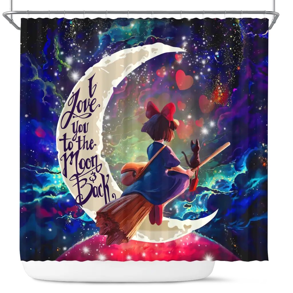 Kiki's Delivery Service Love You To The Moon Galaxy Shower Curtain