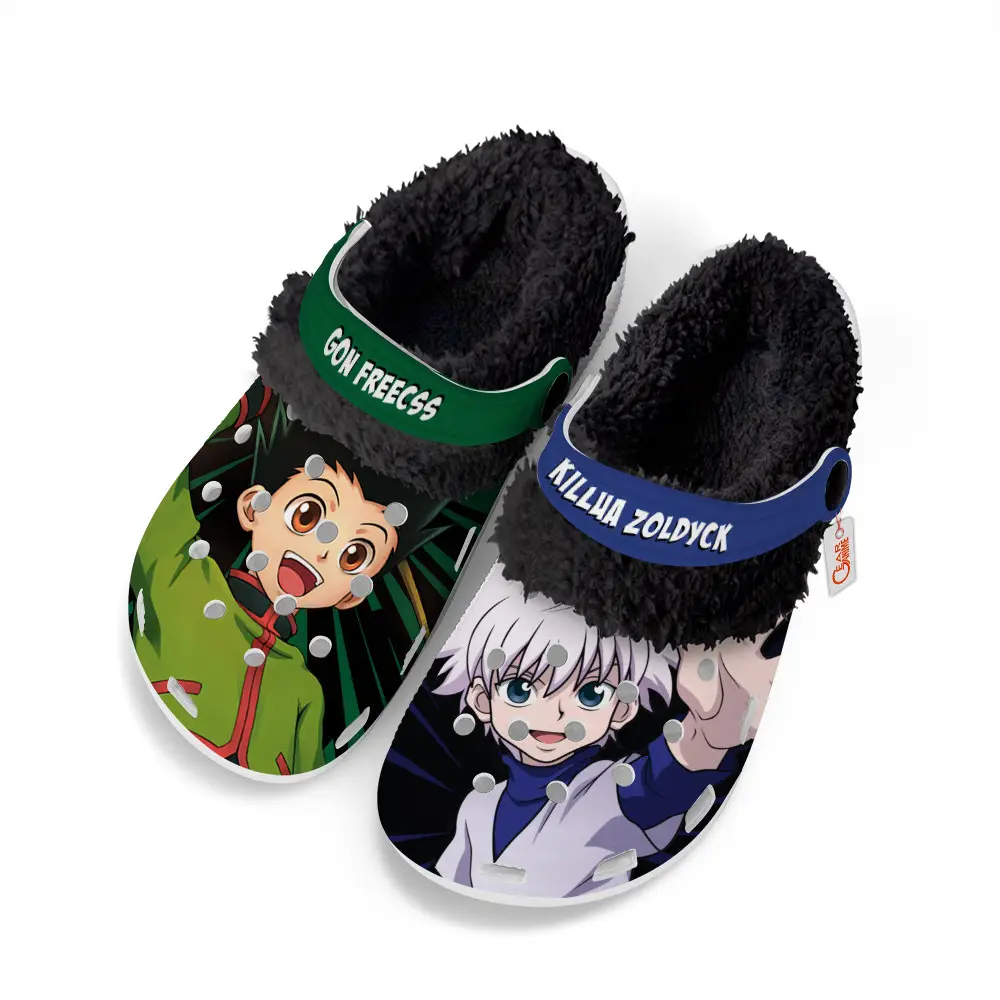 Killua Zoldyck x Gon Freecss Fleece-Lined Clogs Custom Name
