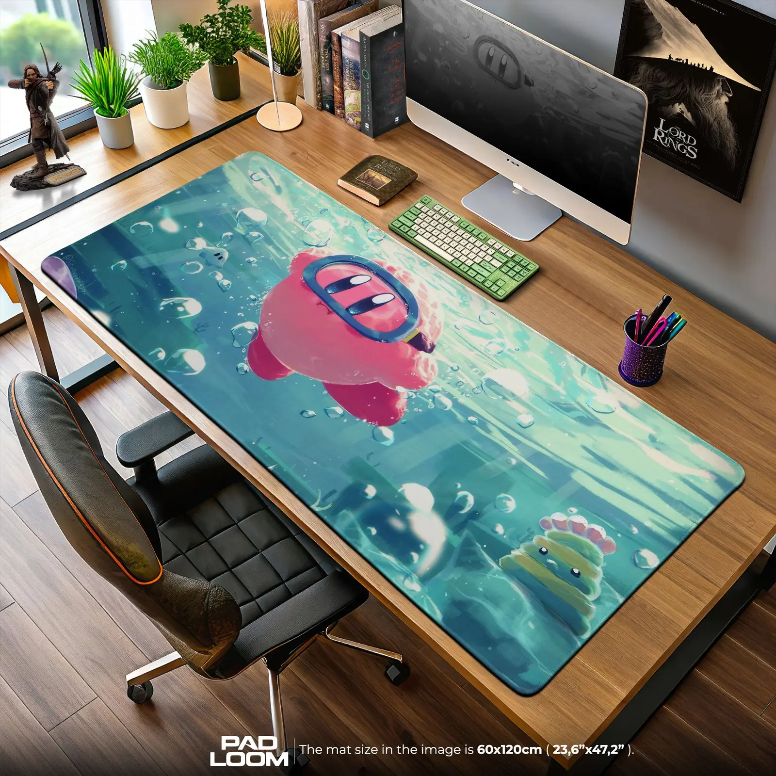 Kirby Deep Sea Swim Mouse Pad, Game Dreamland Gaming Desk Mat
