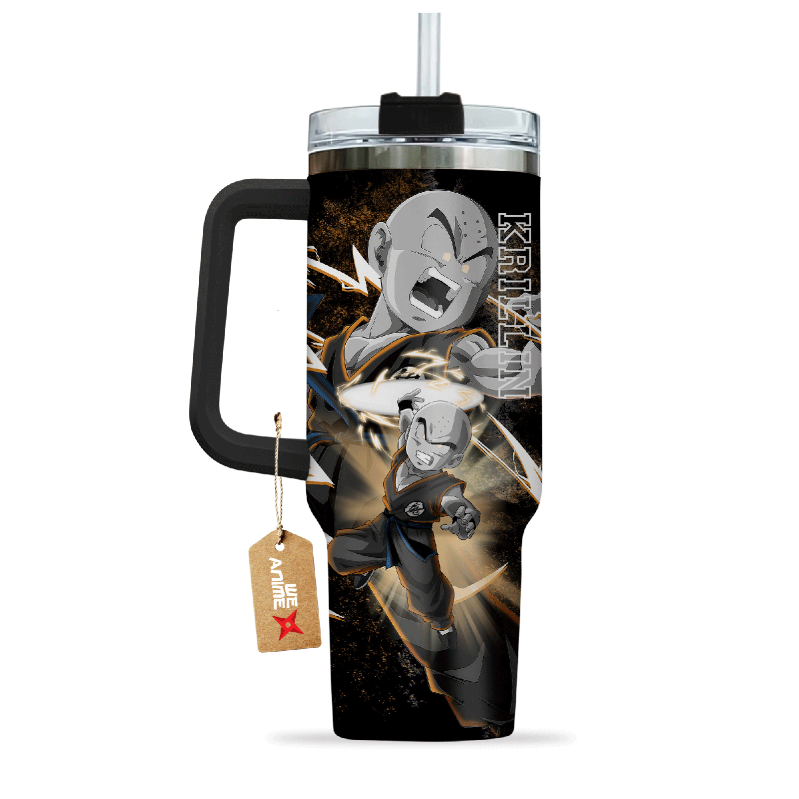 Krillin Dragon Ball Anime Custom  Quencher   40oz Stainless Steel Tumbler With Handle HG