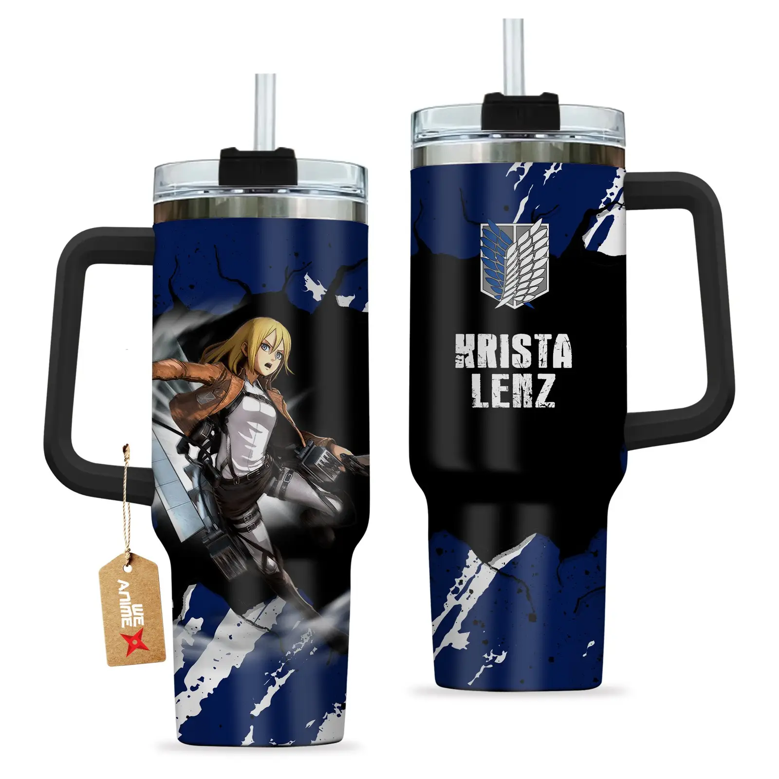 Krista Lenz Attack on Titan Anime Custom  Quencher   40oz Stainless Steel Tumbler With Handle HG