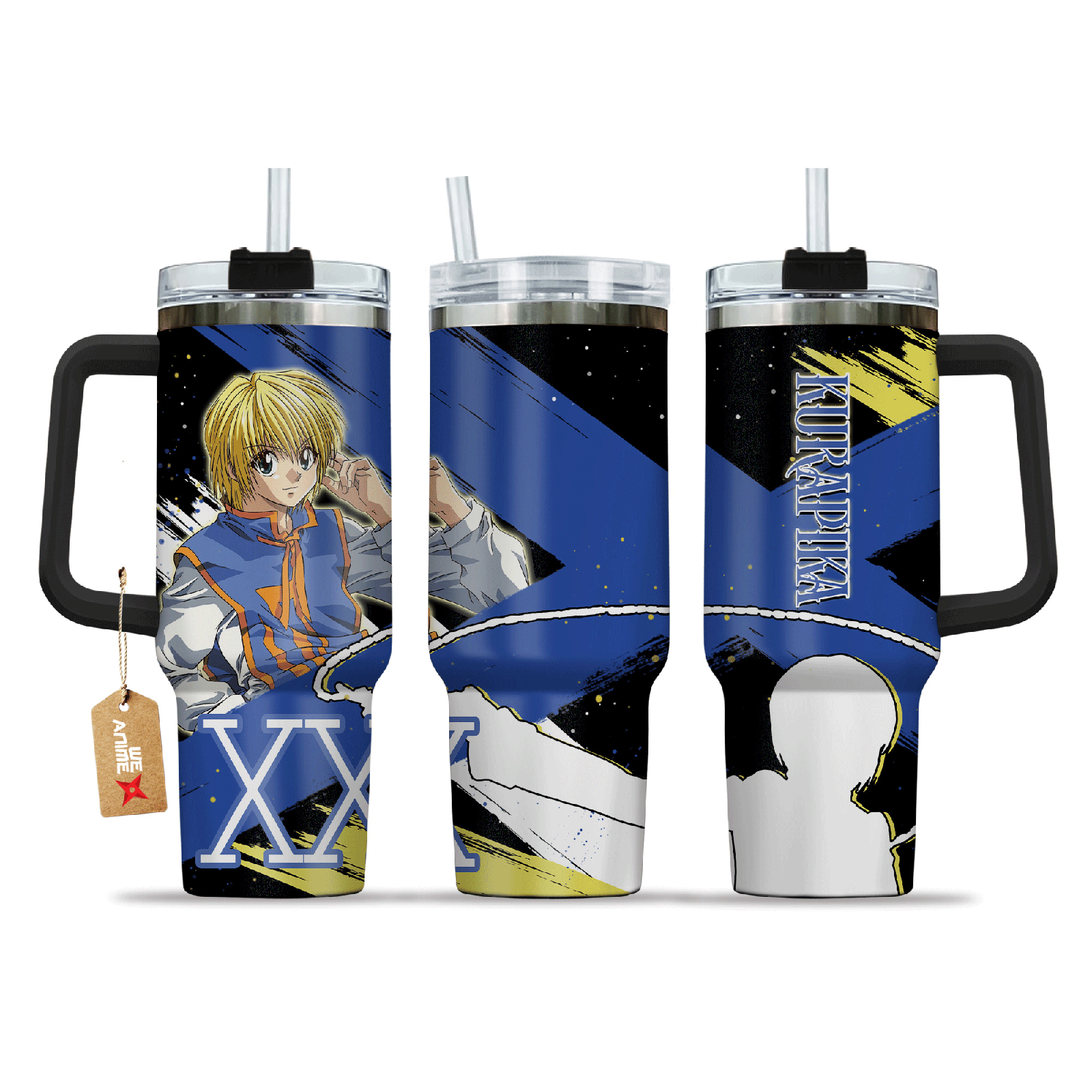 Kurapika Hunter x Hunter Anime Custom Stanley Quencher   40oz Stainless Steel Tumbler With Handle HG
