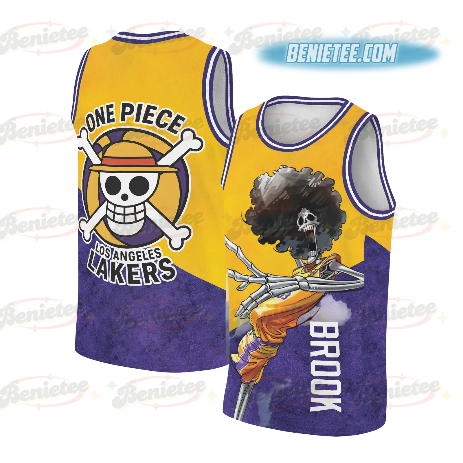 Lakers One Piece Anime Basketball Jersey - Benietee Shop