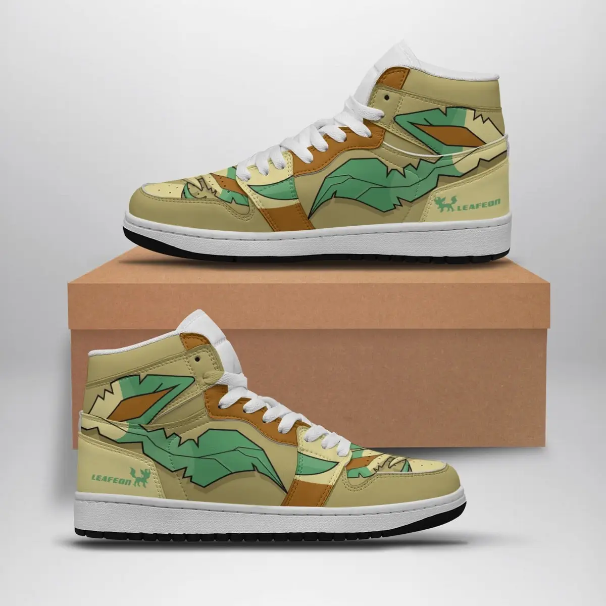 Leafeon Pokemon Air Jordan 1 Shoes