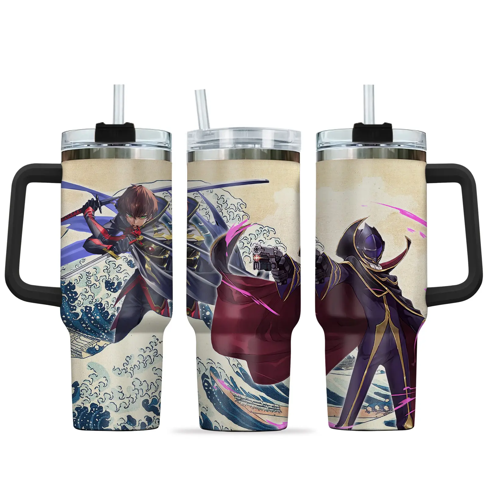 Lelouch - Suzaku 40oz Travel Tumbler With Handle Rivalries Kanagawa Collection