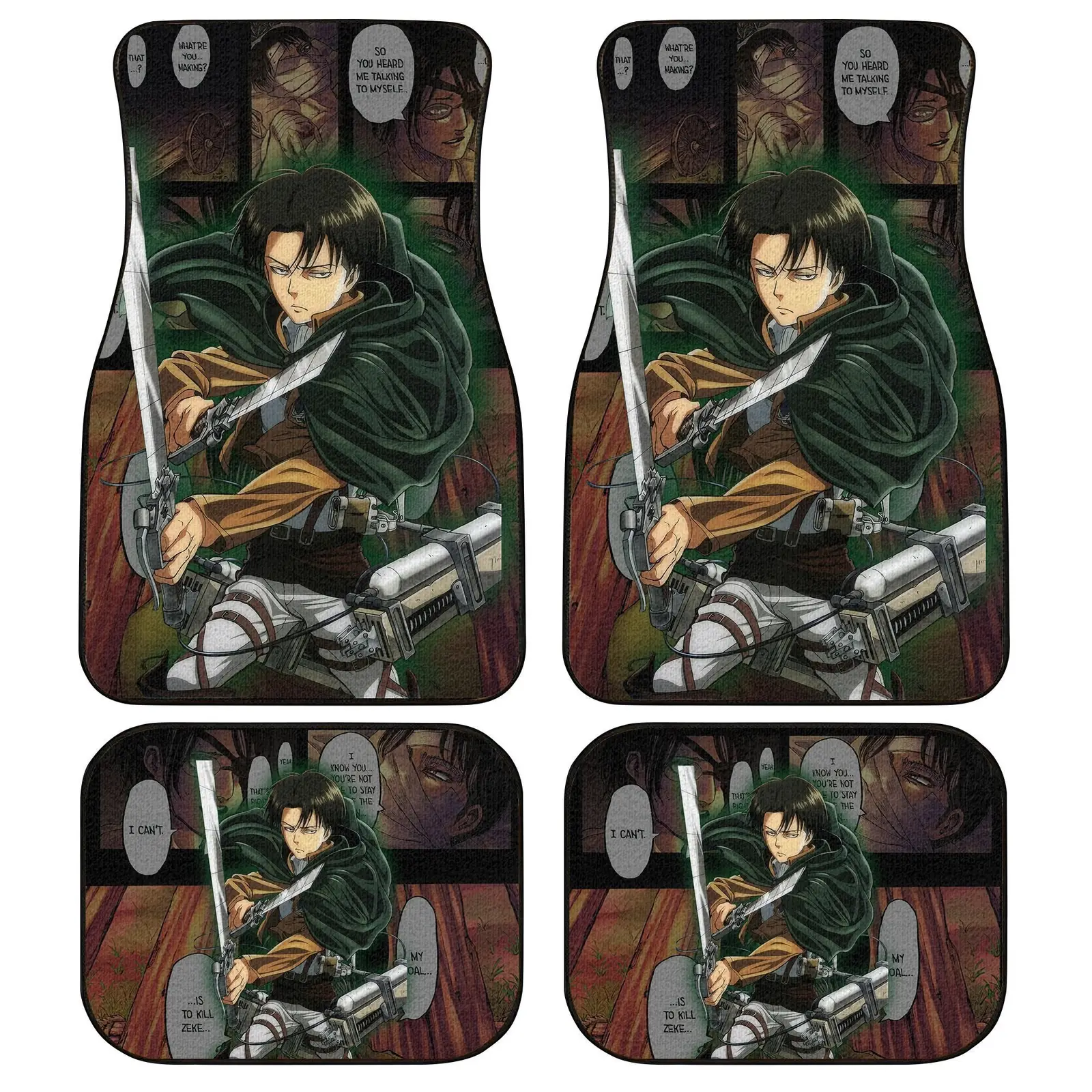 Levi Ackerman Car Floor Mats Custom Anime Attack On Titan Car Accessories