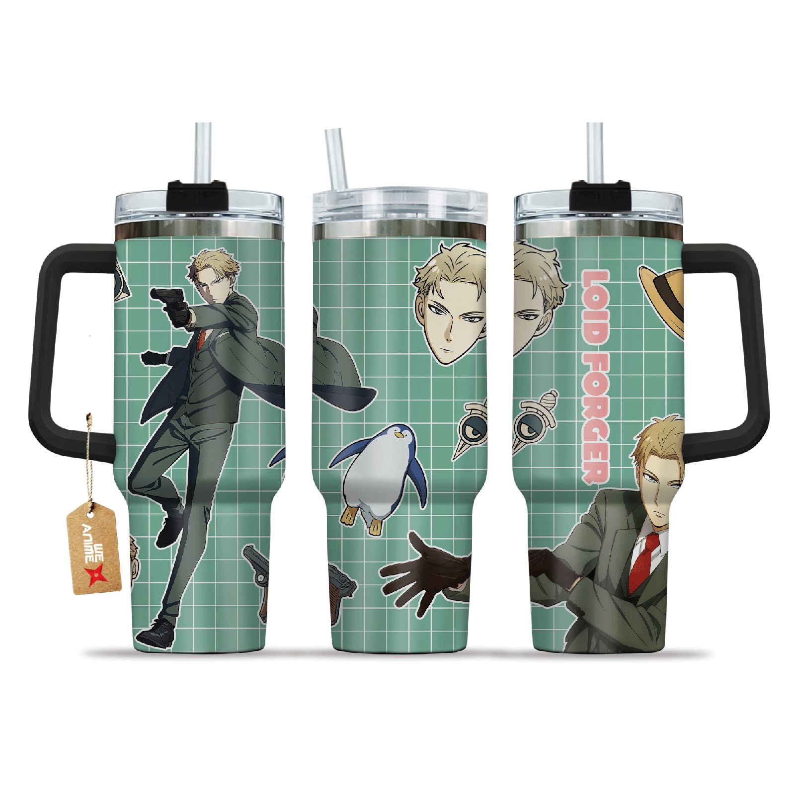 Loid Forger Spy x Family Anime Custom   Quencher  40oz Stainless Steel Tumbler With Handle HG